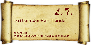 Leitersdorfer Tünde névjegykártya